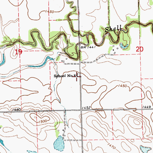 Topographic Map of School Number 8, NE