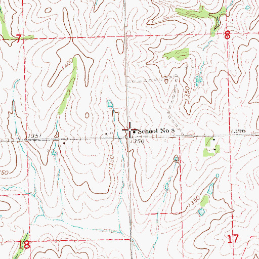 Topographic Map of School Number 8, NE