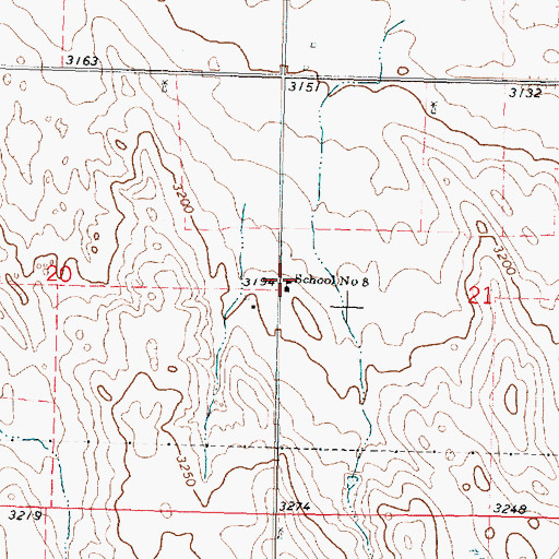 Topographic Map of School Number 8, NE