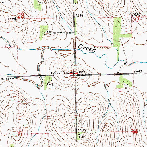 Topographic Map of School Number 8 (historical), NE