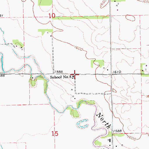 Topographic Map of School Number 8, NE