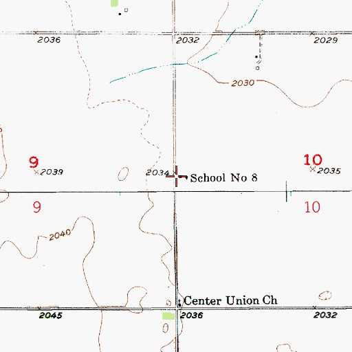 Topographic Map of School Number 8, NE