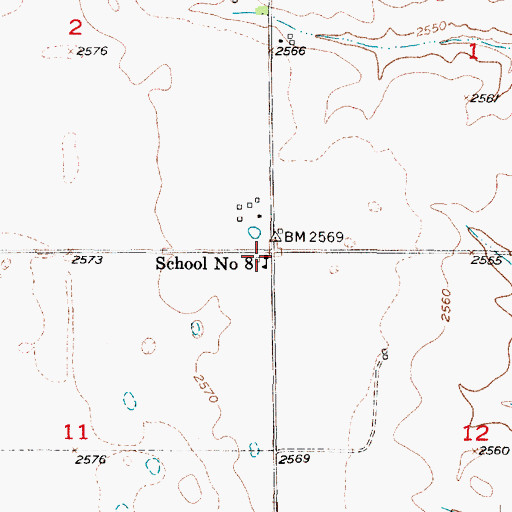 Topographic Map of School Number 8, NE