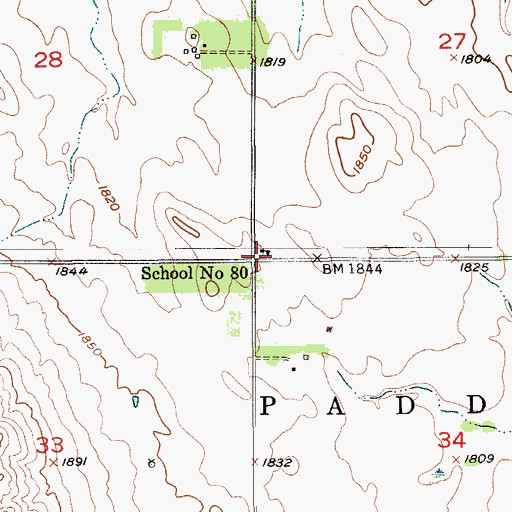Topographic Map of School Number 80, NE