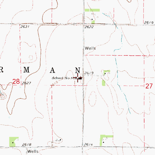 Topographic Map of School Number 81R, NE
