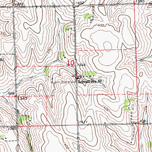 Topographic Map of School Number 83, NE