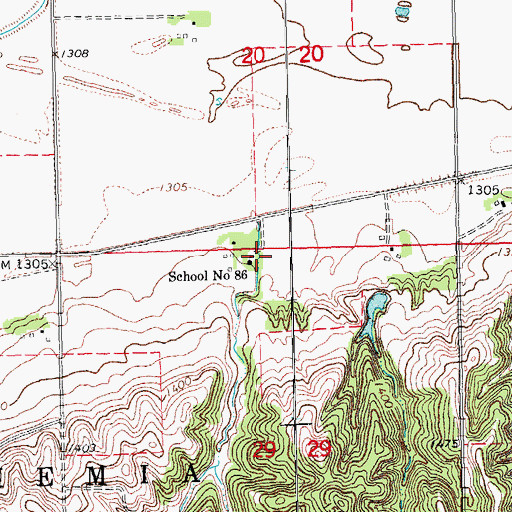 Topographic Map of School Number 86, NE