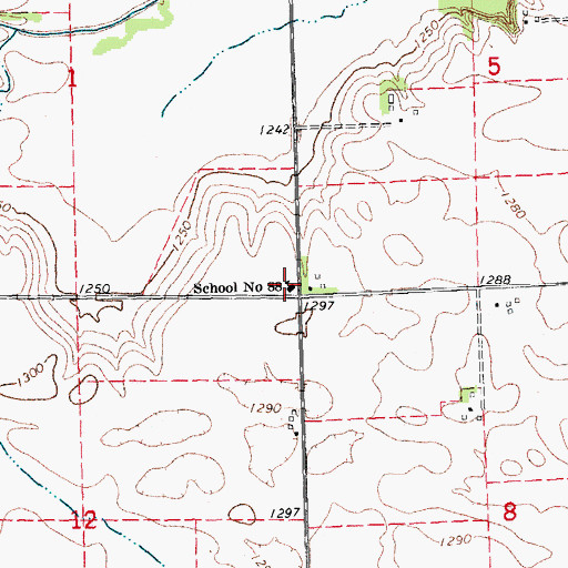 Topographic Map of School Number 88, NE