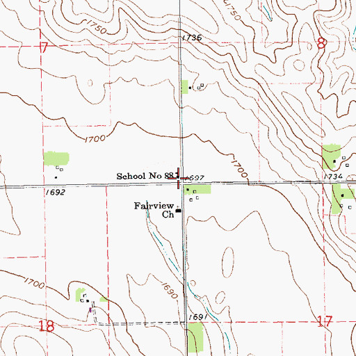 Topographic Map of School Number 88, NE