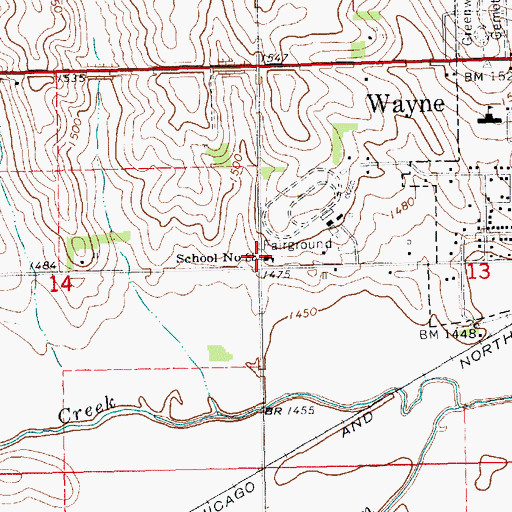 Topographic Map of School Number 88 (historical), NE