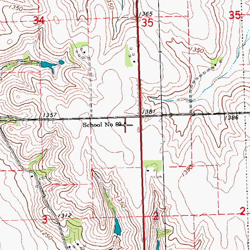 Topographic Map of School Number 89, NE