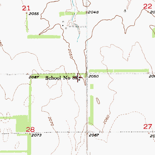 Topographic Map of Pleasant View Public School, NE