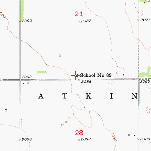 Topographic Map of School Number 89, NE