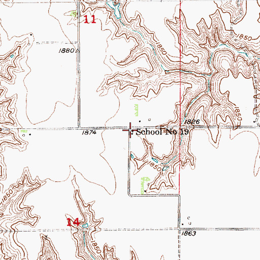 Topographic Map of School Number 9 (historical), NE
