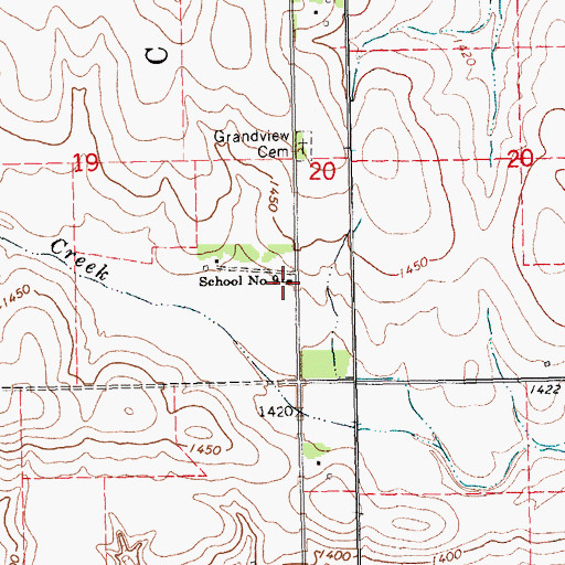 Topographic Map of School Number 9, NE