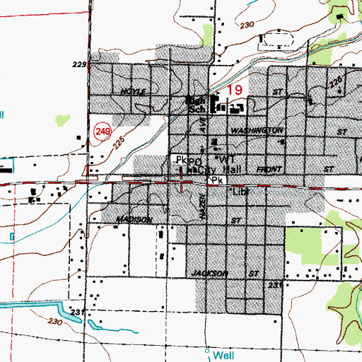 Topographic Map of Hazen Heliport, AR