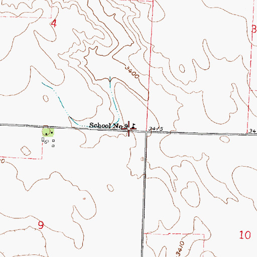 Topographic Map of School Number 9, NE