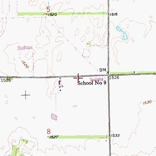 Topographic Map of School Number 9, NE