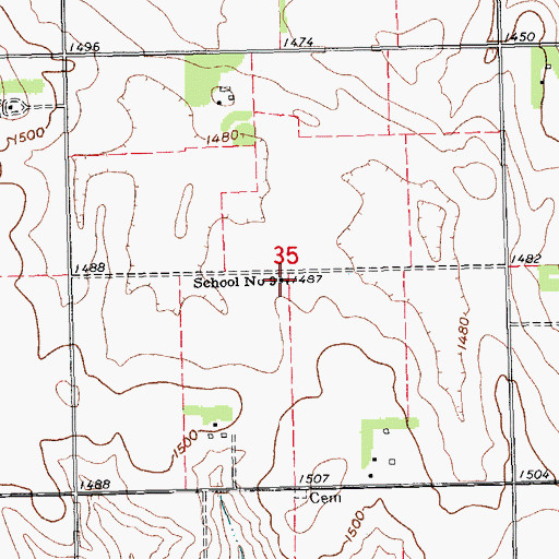 Topographic Map of School Number 9 (historical), NE