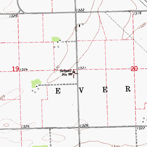 Topographic Map of School Number 90, NE