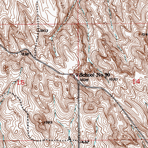 Topographic Map of School Number 90, NE