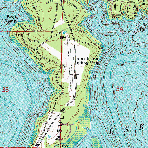 Topographic Map of Phalanx Airport, AR