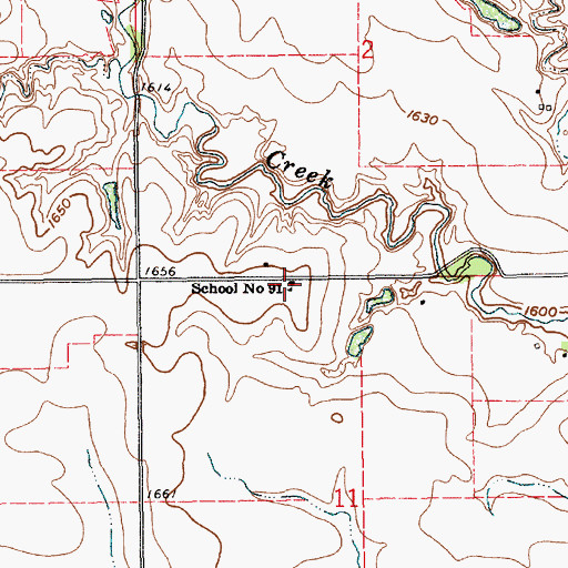 Topographic Map of School Number 91, NE