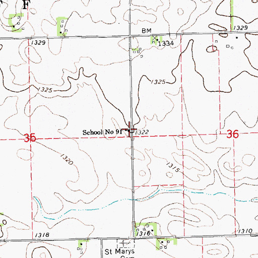 Topographic Map of School Number 91, NE