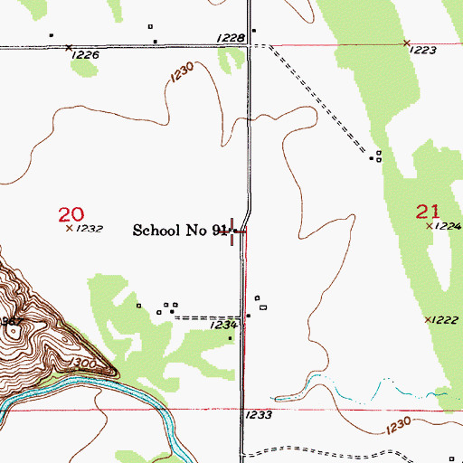 Topographic Map of School Number 91, NE
