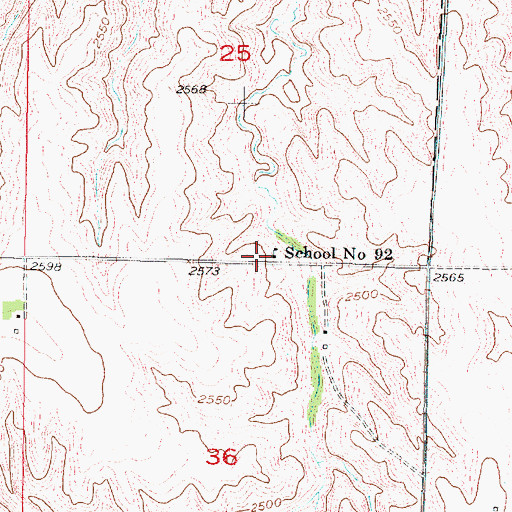 Topographic Map of School Number 92, NE