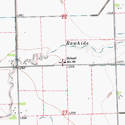 Topographic Map of Cotterell Public School, NE