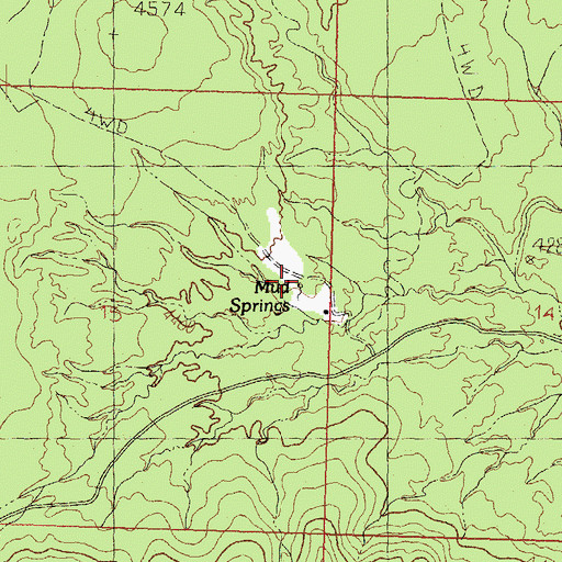 Topographic Map of Mud Spring, AZ