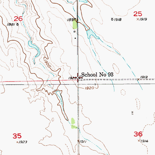 Topographic Map of School Number 93, NE