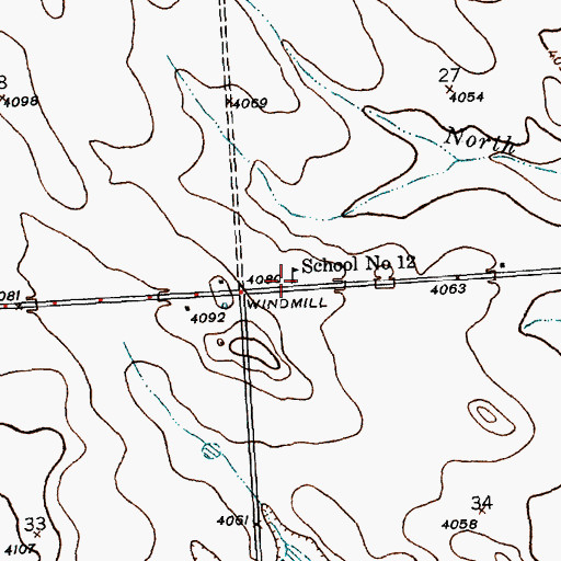 Topographic Map of School Number 12, NE