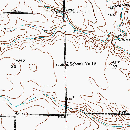 Topographic Map of School Number 19, NE
