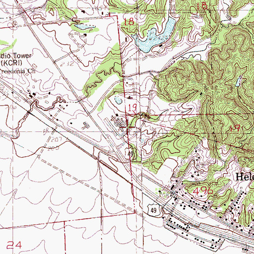 Topographic Map of Helena Hospital Heliport, AR