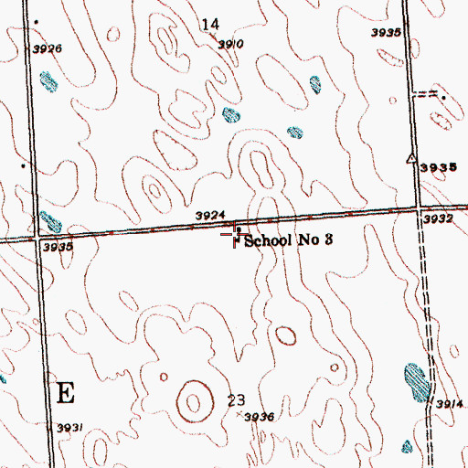 Topographic Map of School Number 3, NE