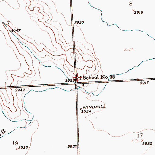 Topographic Map of School Number 38, NE