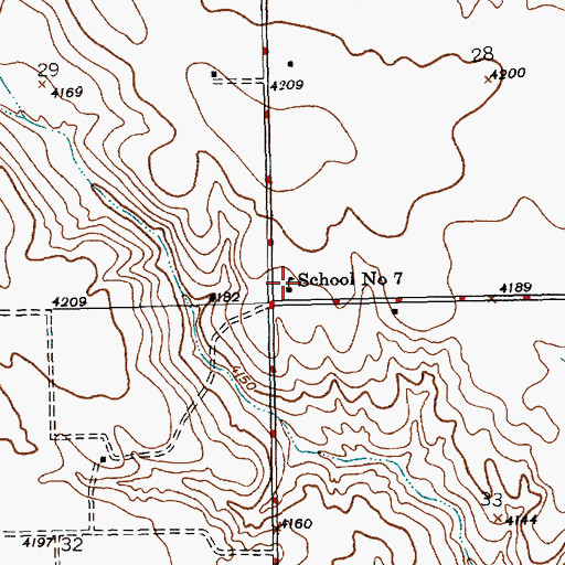 Topographic Map of School Number 7, NE