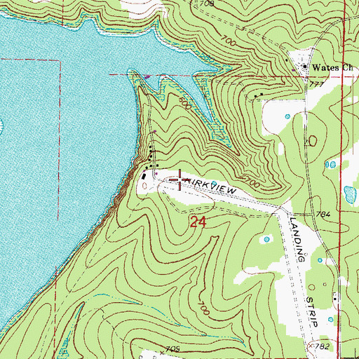 Topographic Map of The Bluffs Airport, AR