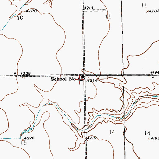 Topographic Map of School Number 8, NE