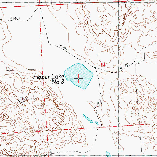 Topographic Map of Sewer Lake Number 3, NE