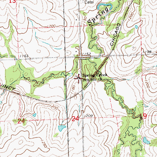 Topographic Map of Spring Creek School Number 19, NE