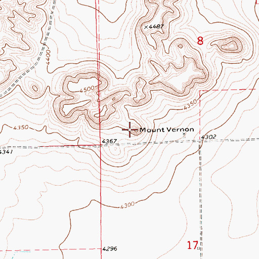 Topographic Map of Mount Vernon, NE