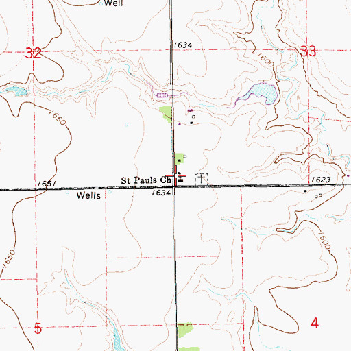 Topographic Map of Saint Pauls Church, NE