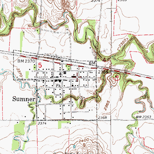 Topographic Map of Sumner, NE