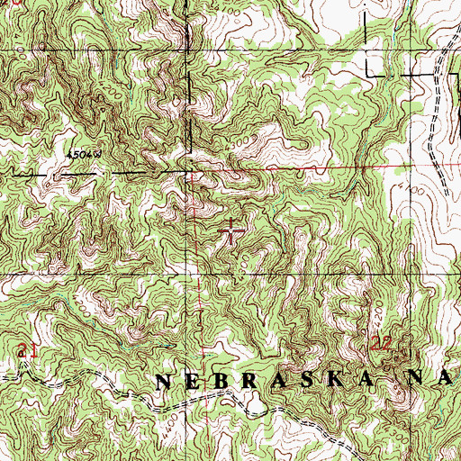 Topographic Map of Ponderosa State Special Use Area, NE