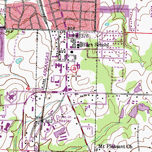 Topographic Map of Medical Park Hospital Heliport, AR