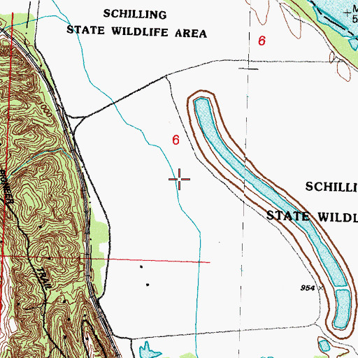 Topographic Map of Schilling State Wildlife Area, NE