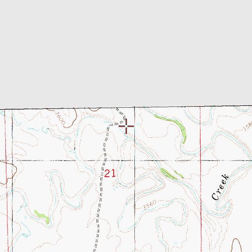 Topographic Map of Indian Creek, SD